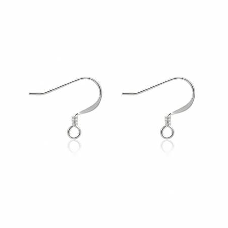 925 Sterling Silver Earring Hook Ear Wire Size 15x15mm  Pin 0.6mm  Hole 1.5mm  20pcs/Pack
