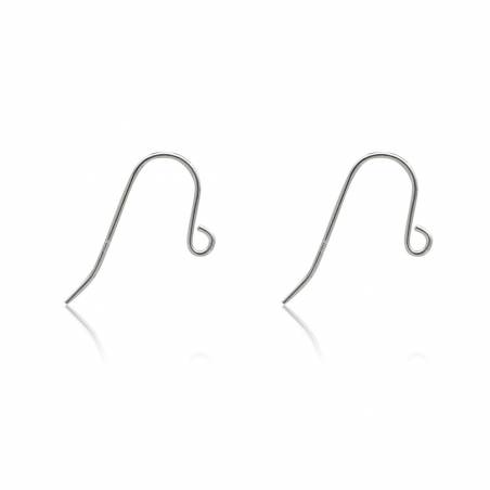 Crochets boucles d'oreille Avec anneau en argent 925  Taille 12x22mm  diamètre du fil 0.7mm trou 2.0mm 20pcs/paquet