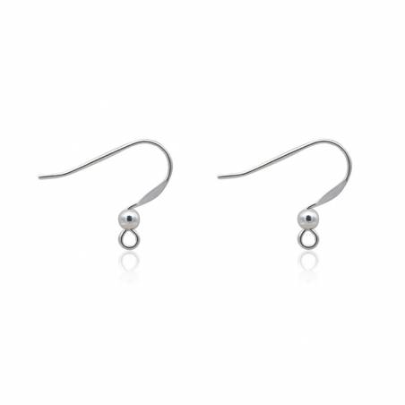 925 Sterling Silver Earring Hook Ear Wire Size 14x16mm  Pin 0.7mm  Hole 2mm  20pcs/Pack