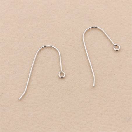 Wholesale supplies 925 Sterling Silver Earring hook, Size 13x24mm, Pin  0.7mm, Hole 1.3mm, 80pcs/pack