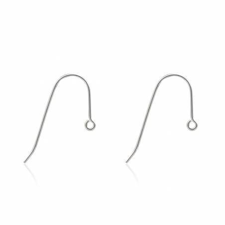 925 Sterling Silver Earring Hook Ear Wire Size 13x24mm  Pin 0.7mm  Hole 1.3mm  20pcs/Pack