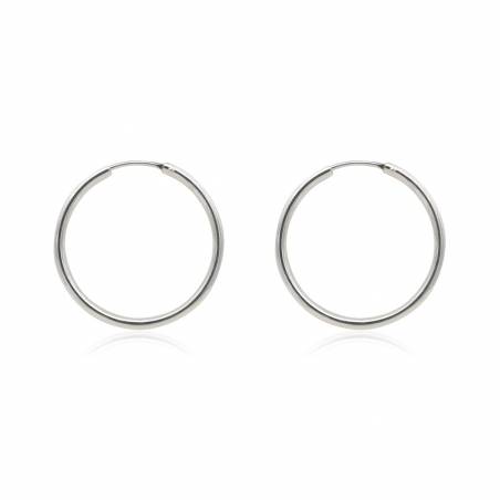 925 Sterling Silver Hoop Earring Diameter 32mm Thickness 1.8mm  Pin 0.7mm  4pcs/Pack