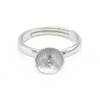 Серебряное кольцо Родирование Белое Золото с цирконами х1шт.Кольцо17мм  реглируемое Диск 8мм  Игла 0.8мм   можно для полу-перфор