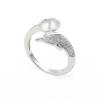 925 Sterling Silver Adjustable Ring Setting With CZ Diameter 16mm Tray 7.8mm Pin 0.8mm For Half Drilled Beads Platinum Plated