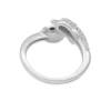925 Sterling Silber platinierter einstellbarer Ring mit Zirkon  kann mit halb gebohrten Perlen-F3S6  Durchmesser 16mm  x 1 Stck