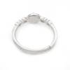 925 Sterling Silber platinierter einstellbarer Ring mit Zirkon  kann mit halb gebohrten Perlen-L3S1  Durchmesser 17mm  x 1 Stck