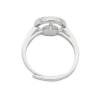 925 Sterling Silver Adjustable Ring Setting With CZ Diameter 17mm Pin 0.8mm Tray 6mm For Half Drilled Beads Platinum Plated