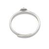 anello regolabile in argento 925 placcato platino Diametro 17 mm Vassoio 6 mm Perno 0,9 mm Per perline semitrapanate