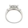 925 Sterling Silber platinierter einstellbarer Ring  kann mit halb gebohrten Perlen-B4S8  Durchmesser 16mm  x 1 Stck