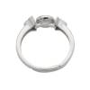 925 Sterling Silber platinierter einstellbarer Ring mit Zirkon  kann mit halb gebohrten Perlen-N3S4  Durchmesser 16mm  x 1 Stck