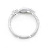 925 Sterling Silber platinierter einstellbarer Ring mit Zirkon  kann mit halb gebohrten Perlen-K3S9  Durchmesser 17mm  x 1 Stck
