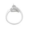 Cpmponente del anillo de dedo de plata 925 CZ Ajustable (Chapado en platino) Diámetro17mm Bandeja4mm Aguja0.7mm 1unidad