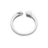 925 Sterling Silver Adjustable Ring Setting Diameter 16mm Tray 5mm Pin 0.6mm  For Half Drilled Beads Platinum Plated
