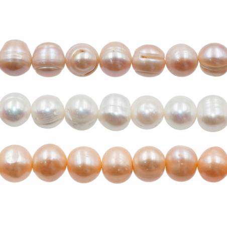 Multi-color Natural Fresh Water Pearl Strand Beads Irregular Size 10~11mm Hole 0.7mm 15~16"/Strand