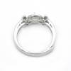 925 Sterling Silver Adjustable Ring Setting With CZ Diameter 17mm Tray 7mm Pin 0.7mm For Half Drilled Beads Platinum Plated