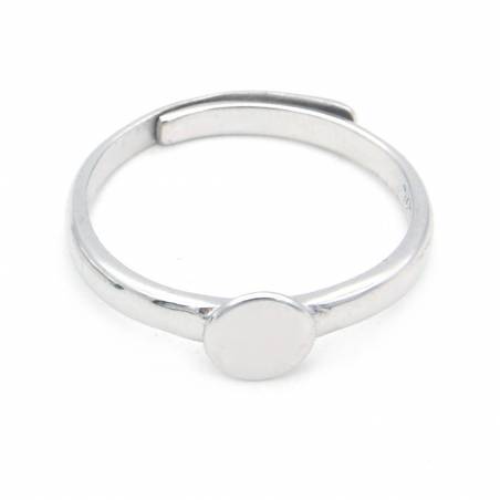 純銀鍍白金戒指-B4S2  x1個 直徑17毫米  可調節  盤直徑11.5毫米