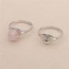 925 Sterling Silver  Adjustable Ring Setting Diameter 17mm Tray 6mm Pin 0.7mm For Half Drilled Beads Platinum Plated