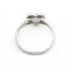 925 Sterling Silber platinierter einstellbarer Ring mit Zirkon  kann mit halb gebohrten Perlen-N3S8  Durchmesser 17mm  x 1 Stck