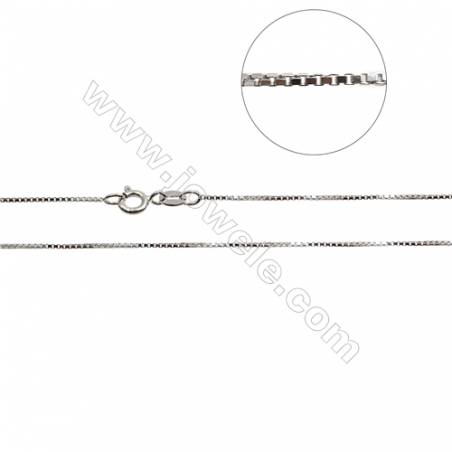 925 Sterling Silver Box Chain x 1Piece   Size 0.8x1mm  Length: 16"（white gold plating）
