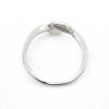 925 Sterling Silber platinierter einstellbarer Ring mit Zirkon  kann mit halb gebohrten Perlen-H3S12  Durchmesser 18mm   x 1 Stc