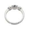 925 Sterling Silver Adjustable Ring Setting With CZ Diameter 17mm Tray 4mm Pin 0.8mm For Half Drilled Beads Platinum Plated