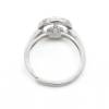 925 Sterling Silber platinierter einstellbarer Ring mit Zirkon  kann mit halb gebohrten Perlen-B3S8  Durchmesser 16mm  x 1 Stck