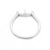Серебряное кольцо х1шт. платинированное  реглируемое для бусин 4мм  пин 0.8мм