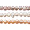 Perlas de agua dulce cultivada natural Multicolor Tamaño9~10mm Agujero0.7mm Longitud 39-40cm/tira