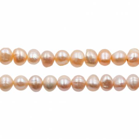 Perles culturelles perles d'eau douce pêche sur fil  Taille 6~7mm  trou 0.7mm x1fil 15~16"