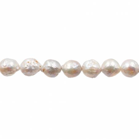 Perles culturelles perles d'eau douce sur fil  Taille 8~10x10~12mm  trou 0.8mm x1fil 15~16"