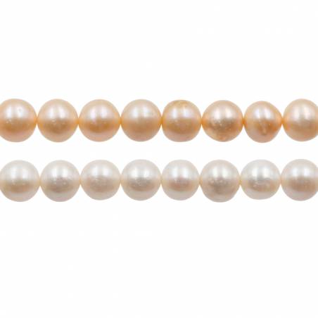 Multi-color Natural Fresh Water Pearl Strand Beads Round Size 9~10mm Hole 0.7mm 15~16"/Strand