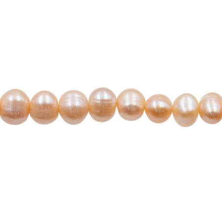 Perles culturelles perles d'eau douce pêche sur fil  Taille 8~9mm  trou 0.7mm x1fil 15~16"