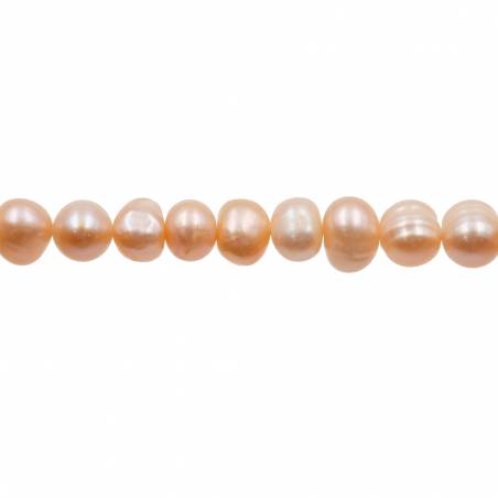 Fili di perle rosa d'acqua dolce, dimensioni 6~7 mm, foro 0,7 mm, 13~14"/filo
