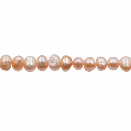 Natürlich rosa Perlenkette  4~5mm  Loch 0.7mm  x1 Strang  15~16"
