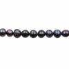 Perles culturelles perles d'eau douce noire sur fil  Taille 8~9mm  trou 0.7mm x1fil 15~16"