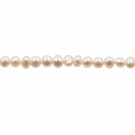 Natural White Fresh Water Pearl Strand Beads Irregular Size 3~4mm Hole 0.4mm 15~16"/Strand