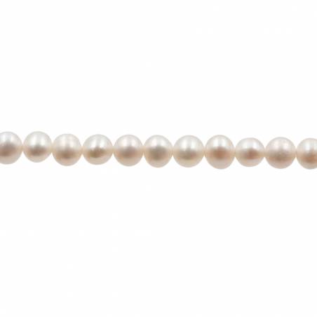 Natural White Fresh Water Pearl Nearround Size 3.5~4 mm Hole 0.4mm 15~16"/Strand