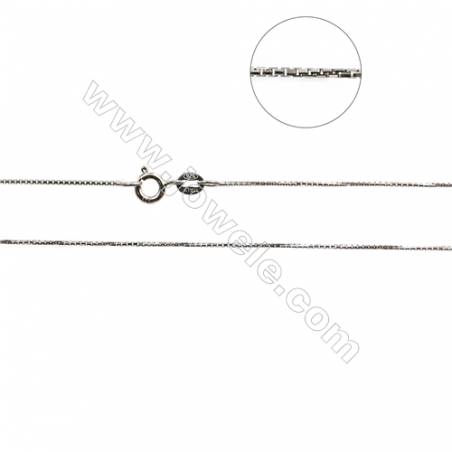 925 Sterling Silver Octangle Box Chain x 1Piece   Length: 16"  thick 0.8mm（white gold plating）
