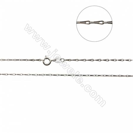 925 Sterling Silver Seed Chain x 1Piece   Size 1.5x5.5mm  Length: 16"（white gold plating）