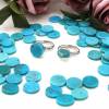 Natural Turquoise Cabochon Flat Round Diameter 8mm 2pcs/Pack