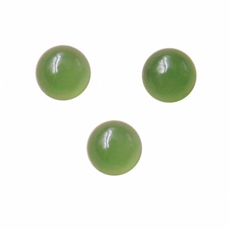 Natürlicher russischer Jade-Cabochon, rund, flache Rückseite, Durchmesser 5 mm, 10 Stück/Pack