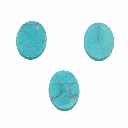 Howlite Cabuchon Dyed Green Oval double 10x14mm 10pcs/packet