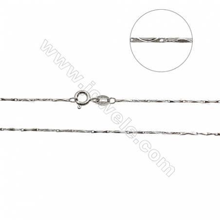 925 Sterling Silver Chain Necklaces x 1Piece   Size 1x6mm  Length: 16"（white gold plating）