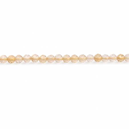 Natural citrine beads strand faceted round diameter 4mm hole 0.8mm about 100 beads/strand
