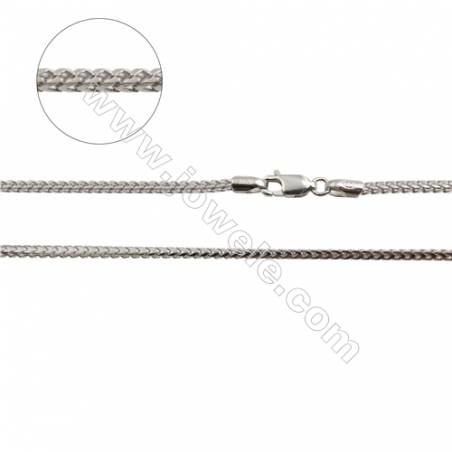 925 Sterling Silver Chain x 1Piece   Size 1.8x2.8mm  Length: 16"（white gold plating）