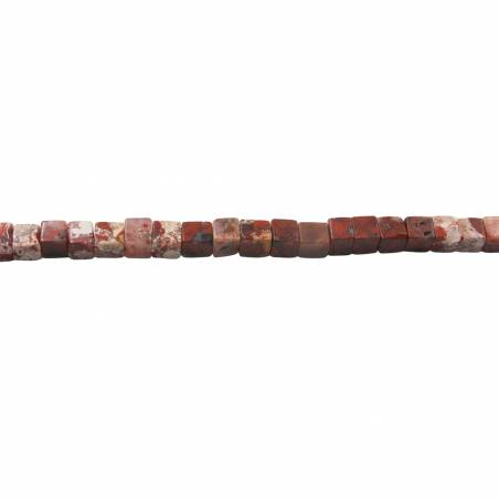 紅彩碧玉串珠 正方體 尺寸4毫米 孔徑0.8毫米 長度39-40厘米/條
