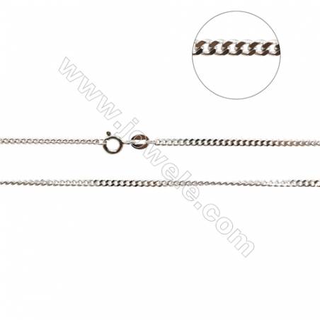 925 Sterling Silver Curb Chain x 1Piece   Size 2x3mm  Length: 16"（white gold plating）