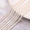 Natural White  Fresh Water Pearl Strand Beads Nearround Size 4~4.5 mm Hole 0.4mm 15~16"/Strand