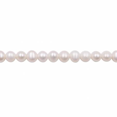White Fresh Water Pearl Beads Strand Nearround Size 8~9mm Hole 1mm 15~16" /Strand