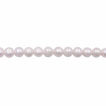 Natürliche weiße runde Perlenkette Durchmesser des Loch 1mm  10~11mm x 1 Strang 15~16"